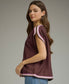 Retro Active Colorblock Trim Blouse