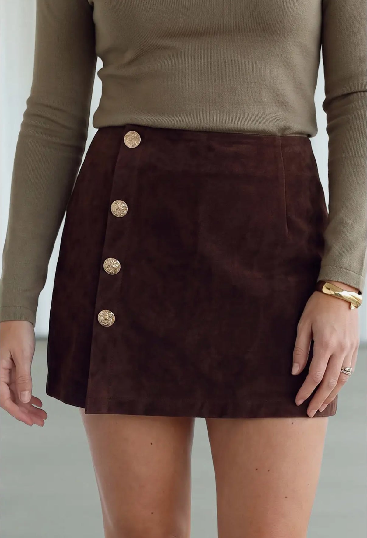 **MORE COLORS** Suede Ya Look Asymmetric Wrap Skort