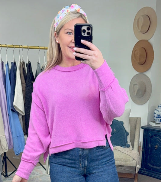 **MORE COLORS** Warm Welcome Brushed Knit Top