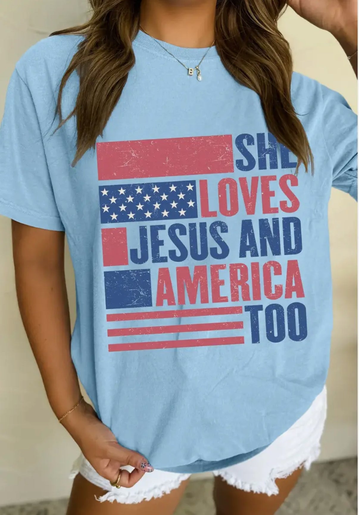 Loves Jesus and America Graphic Tee