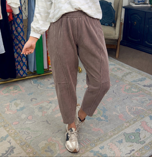 **MORE COLORS** Play it Cool Mineral Wash Barrel Pants