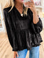 **MORE COLORS** Darling Girl Metallic Frill Babydoll Blouse