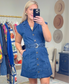 Dream in Denim Belted Shirt Dress