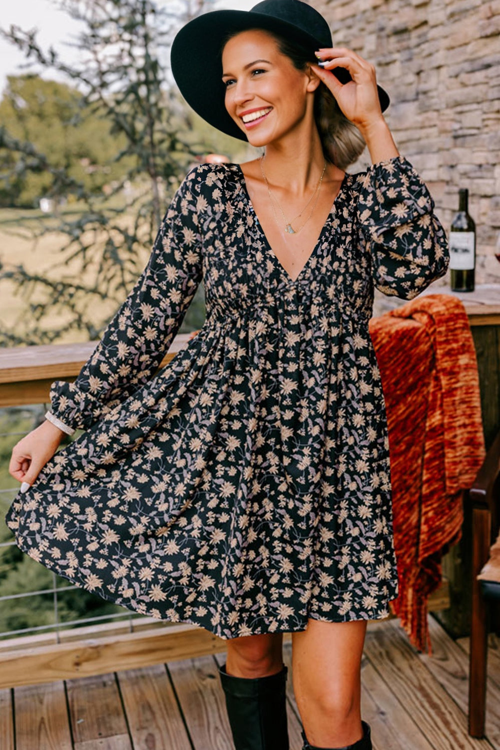 Small Town Girl Floral Print Babydoll Dress