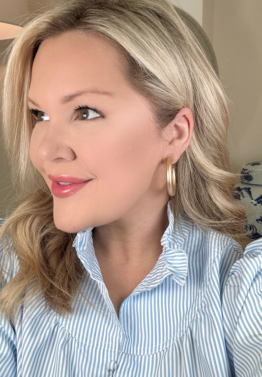 Roundabout Way Thick Matte Hoop Earrings