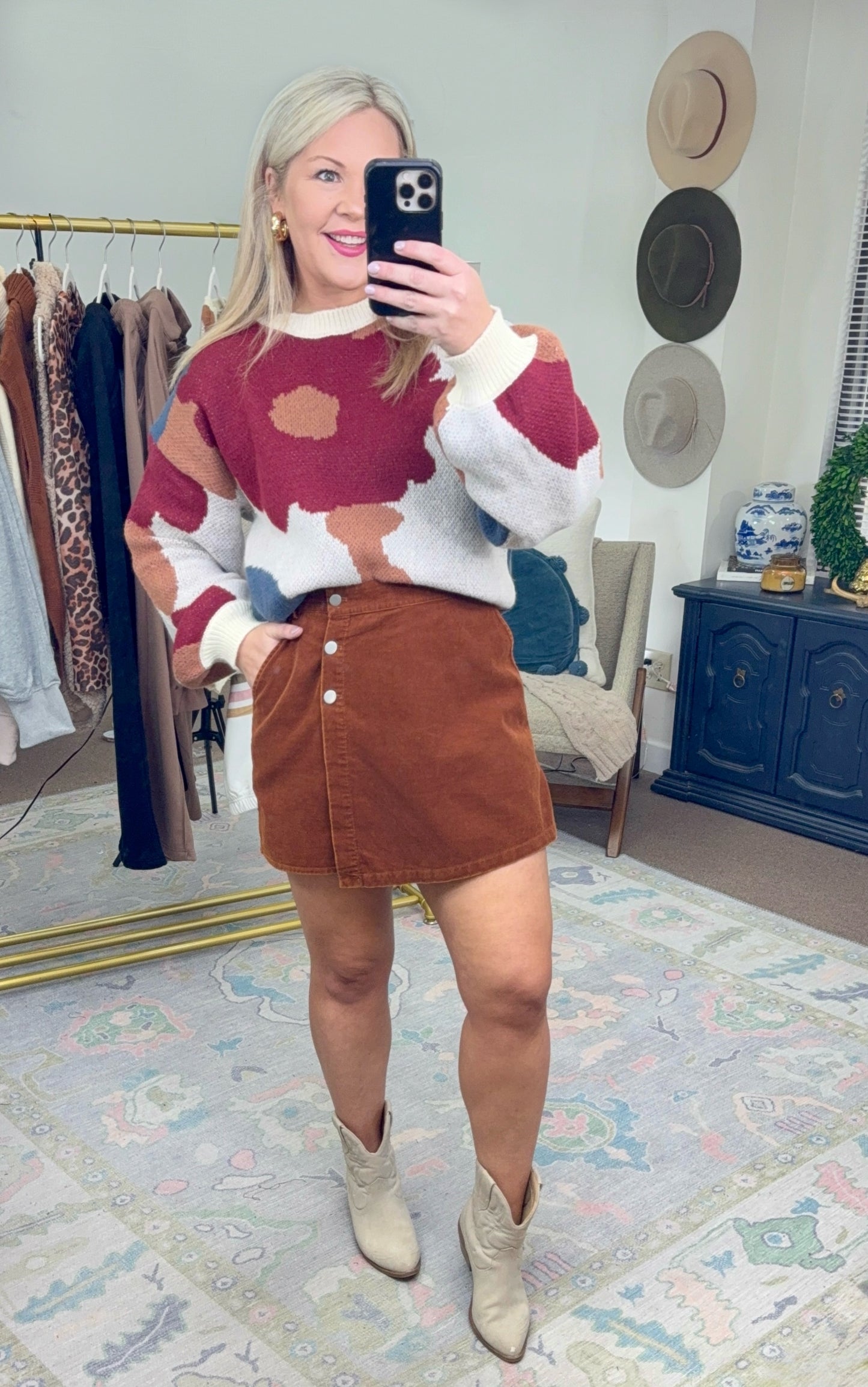 **MORE COLORS** Art of Cozy Abstract Print Sweater