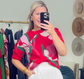 Modern Meadow Abstract Floral Knit Top