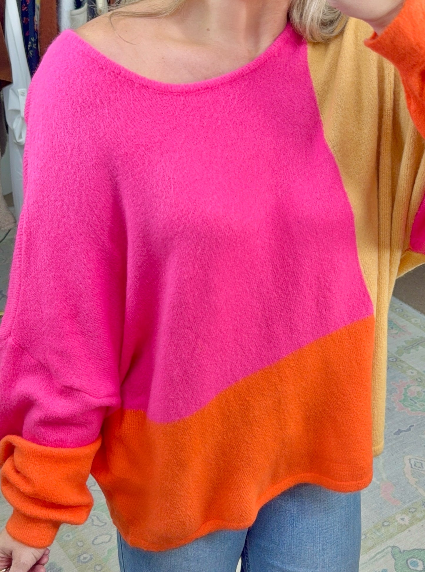 Bright Spot Color Block Knit Top