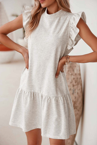 MORE COLORS Heathered Flutter Sleeve Athleisure Dress