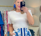 Precious Soul Scalloped Eyelet Sleeve Top