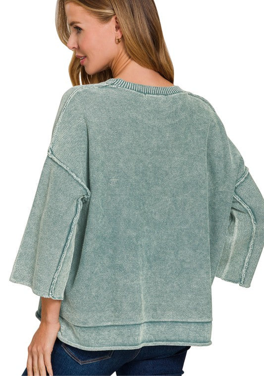Smooth Operator Mineral Wash Knit Top