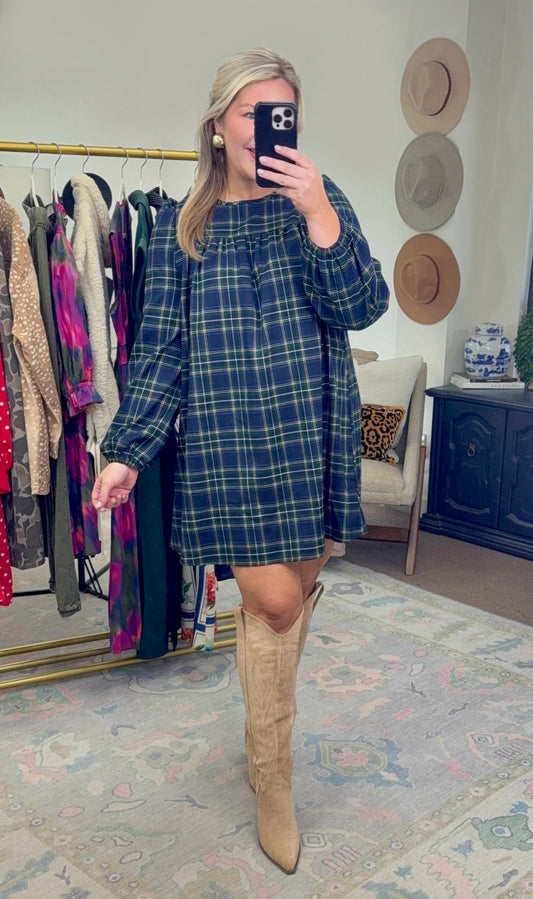 Set The Standard Plaid Dress