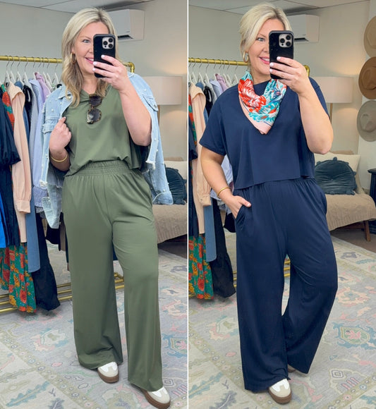 On a Journey Wide Leg Lounge Set