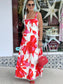 Flower Hour Print Maxi Dress