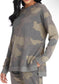 Fanning Split Side Pullover Top in Green Camo