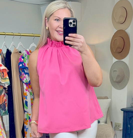 Derby Darling Ruffle Bow Neck Top
