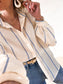 Uptown Girl Stripe Balloon Sleeve Blouse