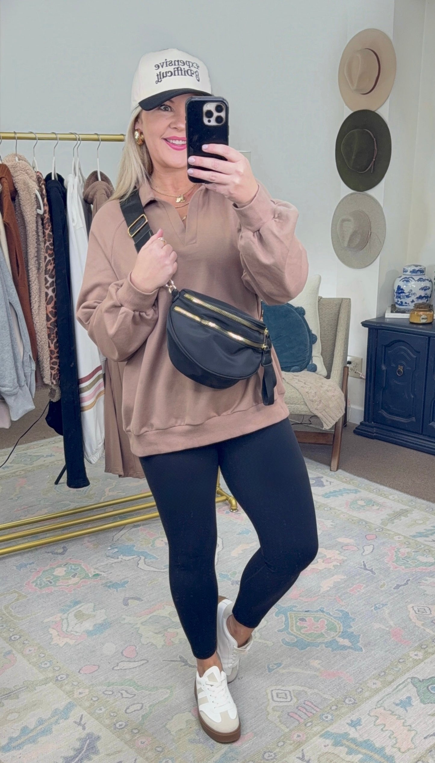 **MORE COLORS** Off Duty Collar Top Lounge Set