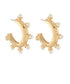 So Right Gold Pearl Stud Hoop Earrings