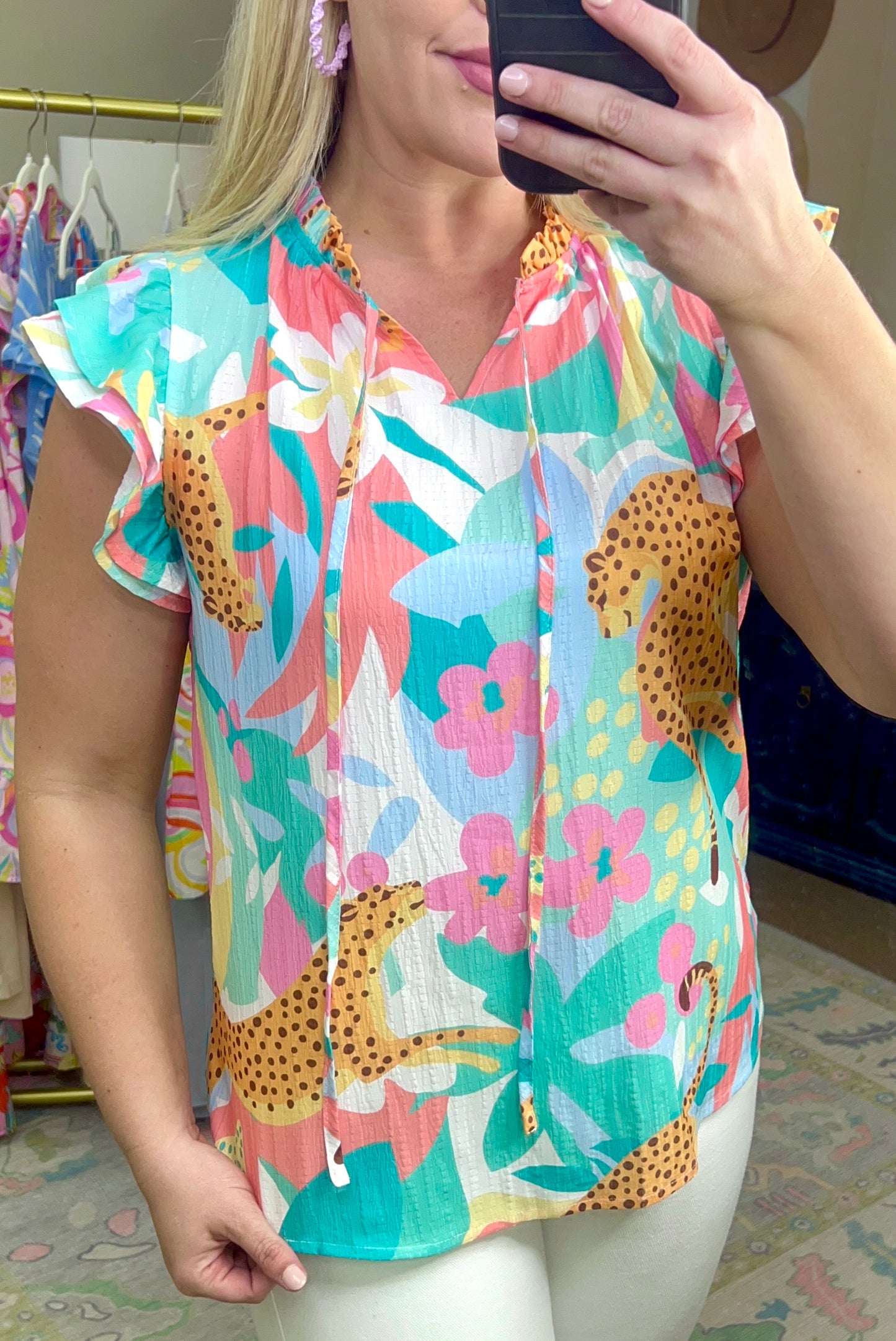 Wild Ambition Pastel Print Blouse