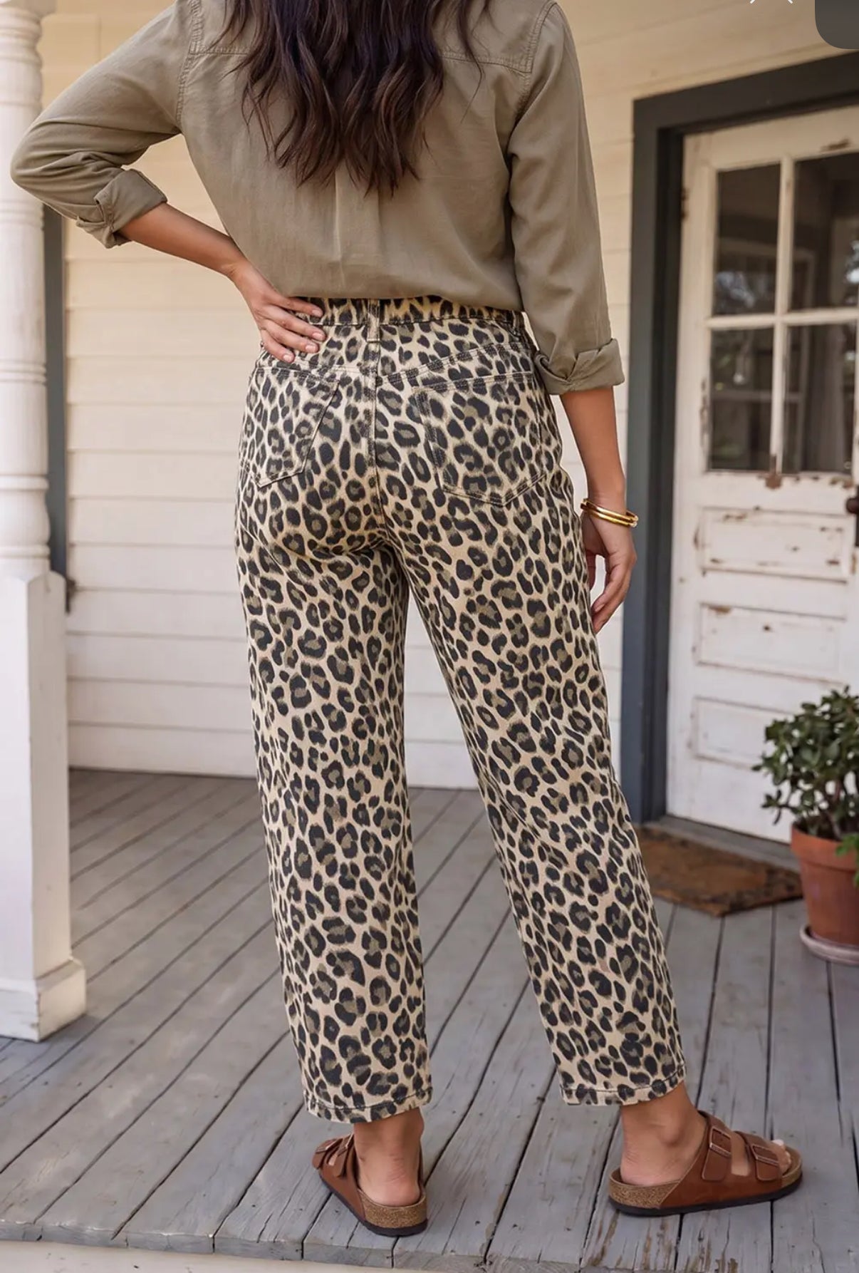 In Rare Form Animal Print Crop Barrel Jeans