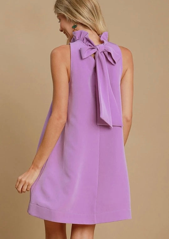 **MORE COLORS** Invite Only Bow Tie Ruffle Neck Dress