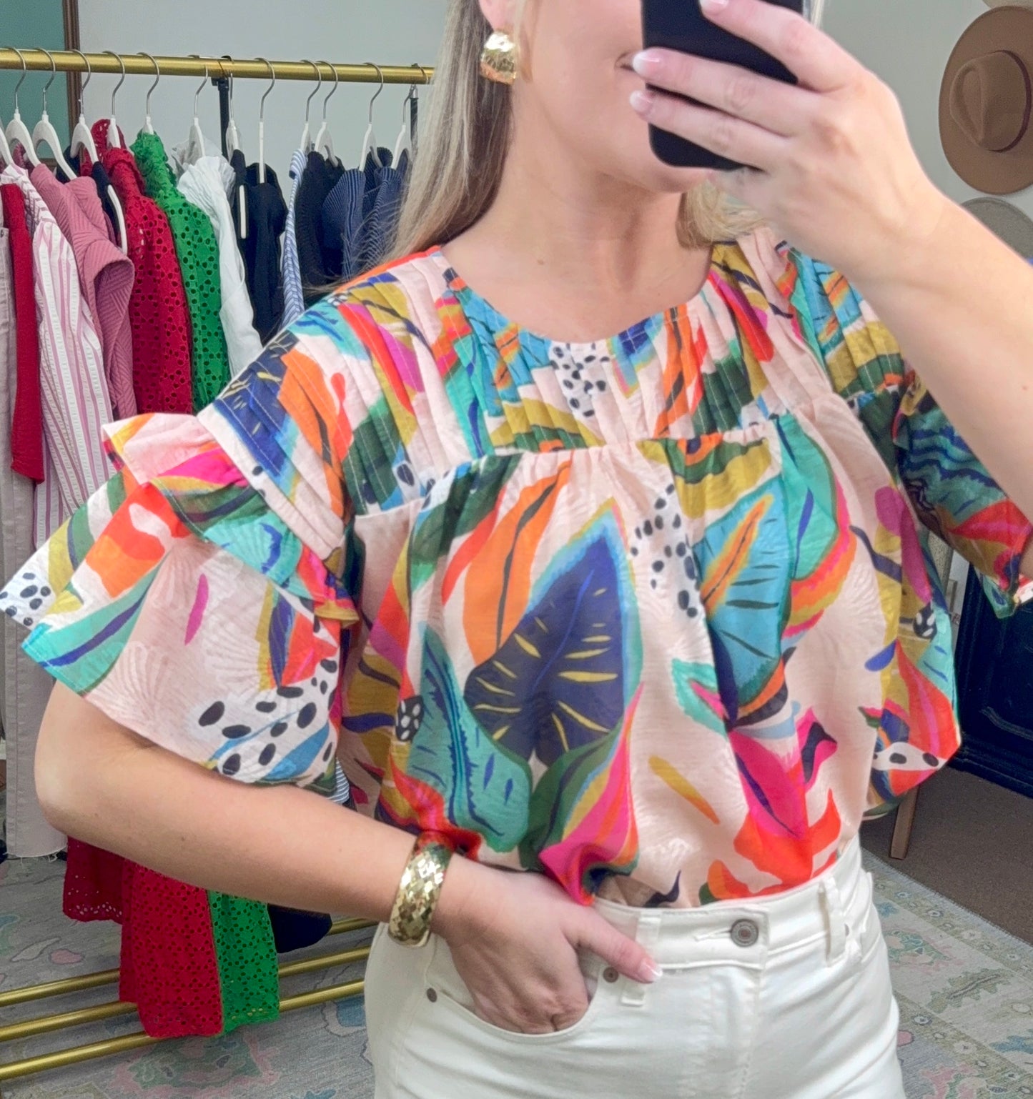 TCEC: Take Me Away Abstract Print Blouse