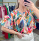 TCEC: Take Me Away Abstract Print Blouse