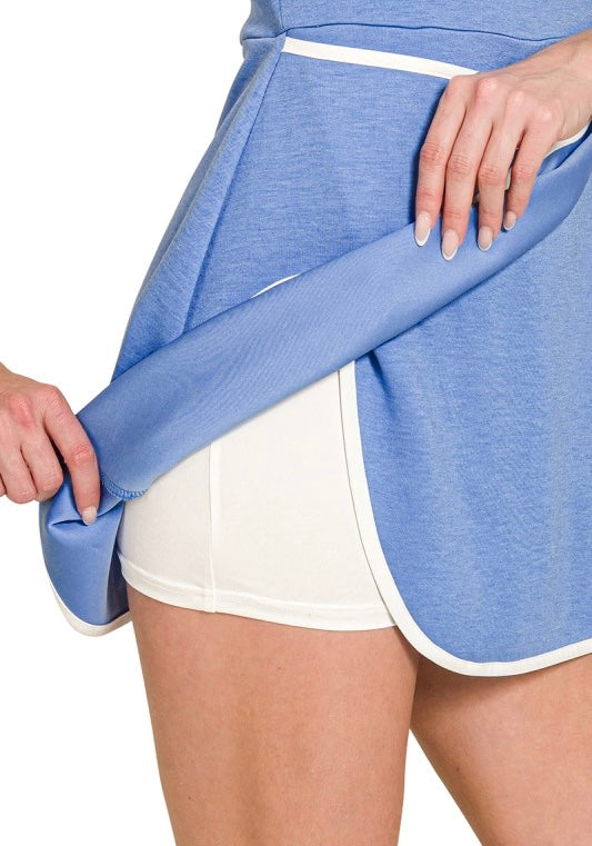 **MORE COLORS** Biggest Fan Scuba Wrap Dress with Shorts