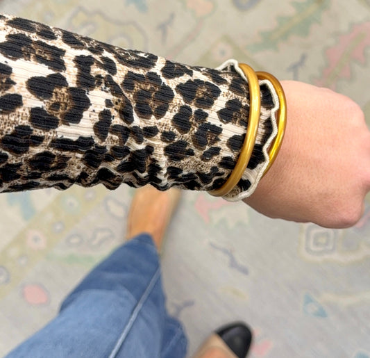 Untamed Leopard Print Mock Neck Top