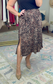 Prowl Around Leopard Pleated Midi Skirt
