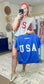 USA Notch Neck Patch Top