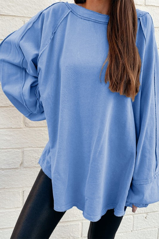**MORE COLORS** Let’s Be Lazy Raw Hem Tunic Tee