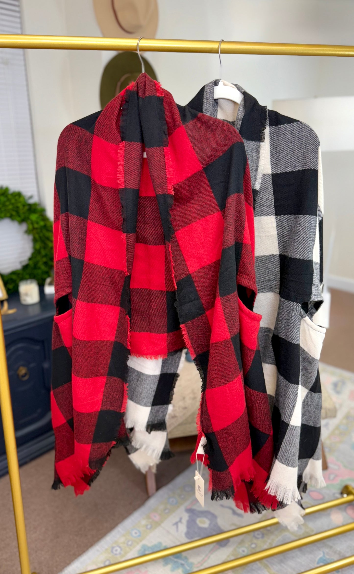 Wrapped in Love Buffalo Check Ruana Wrap