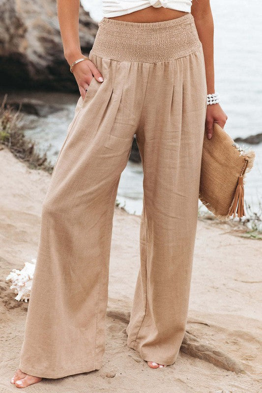 Shore Thing Smock Waist Wide Leg Pants