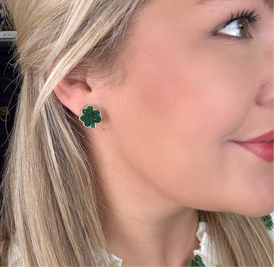 Druzy Clover Stud Earrings