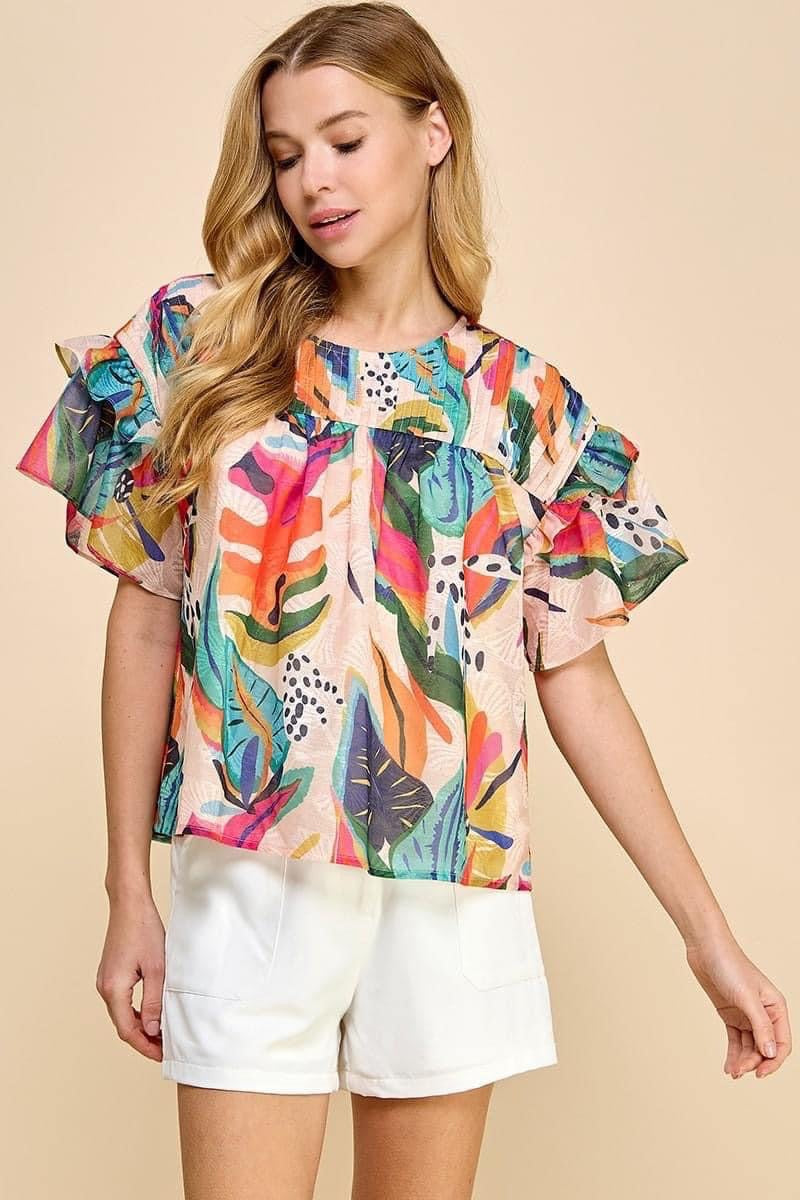 Abstract Print Blouse