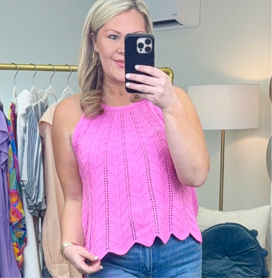 Like You Do Scallop Crochet Top