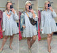 Head Start Stripe Flounced Shirt Dress