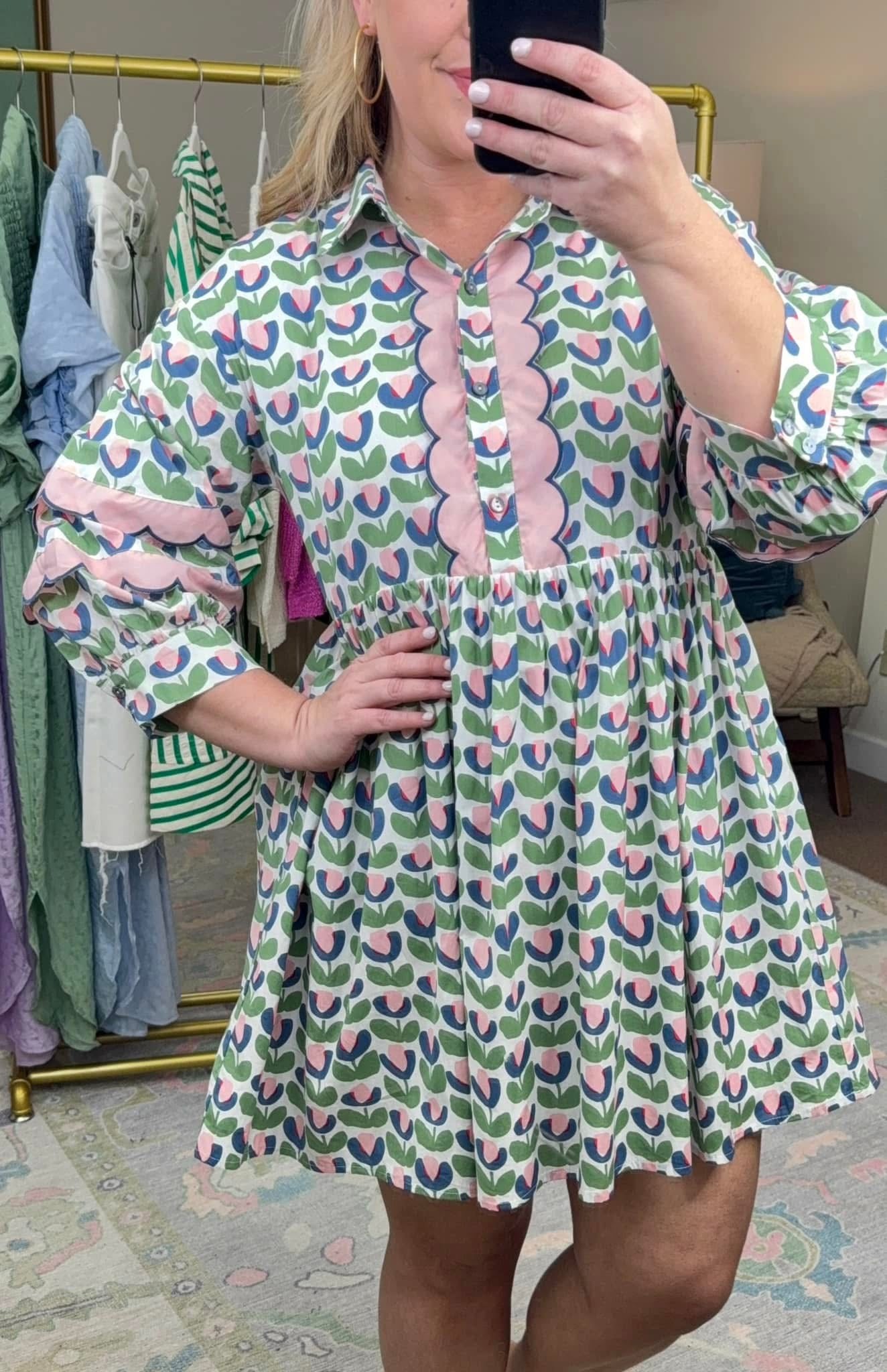 **RESTOCK** Oh My Mod Printed Scallop Dress