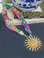 Ray of Sunshine Hammered Pendant Scarf Necklace
