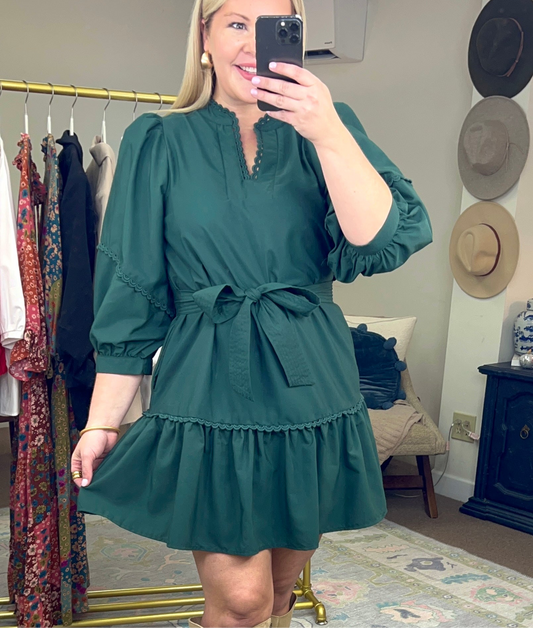 Heart Skipping Scallop Trim Dress