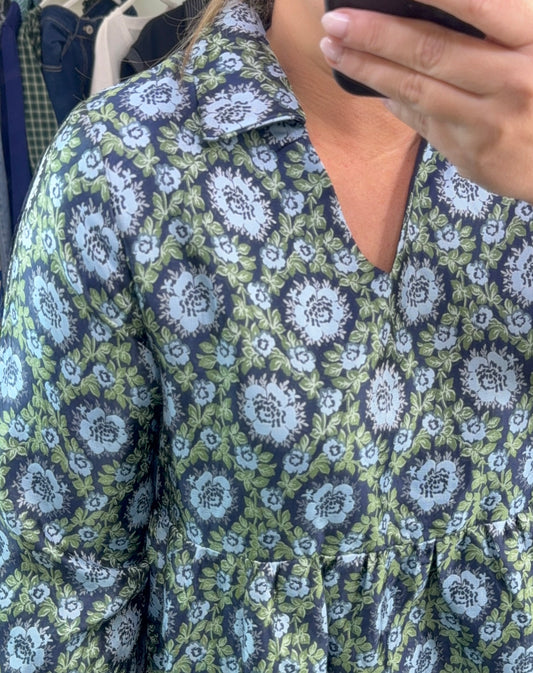 Sunday at the Manor Floral Jacquard Midi Dress