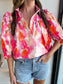 Watercolor Poplin Collar Blouse