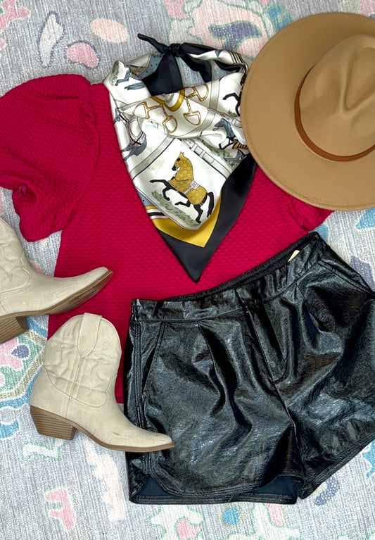 **MORE COLORS** Sleek And Sassy Vegan Leather Shorts