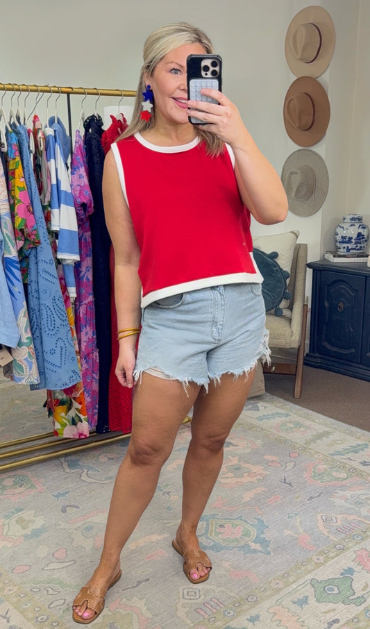 **MORE COLORS** Winning Streak Contrast Trim Top