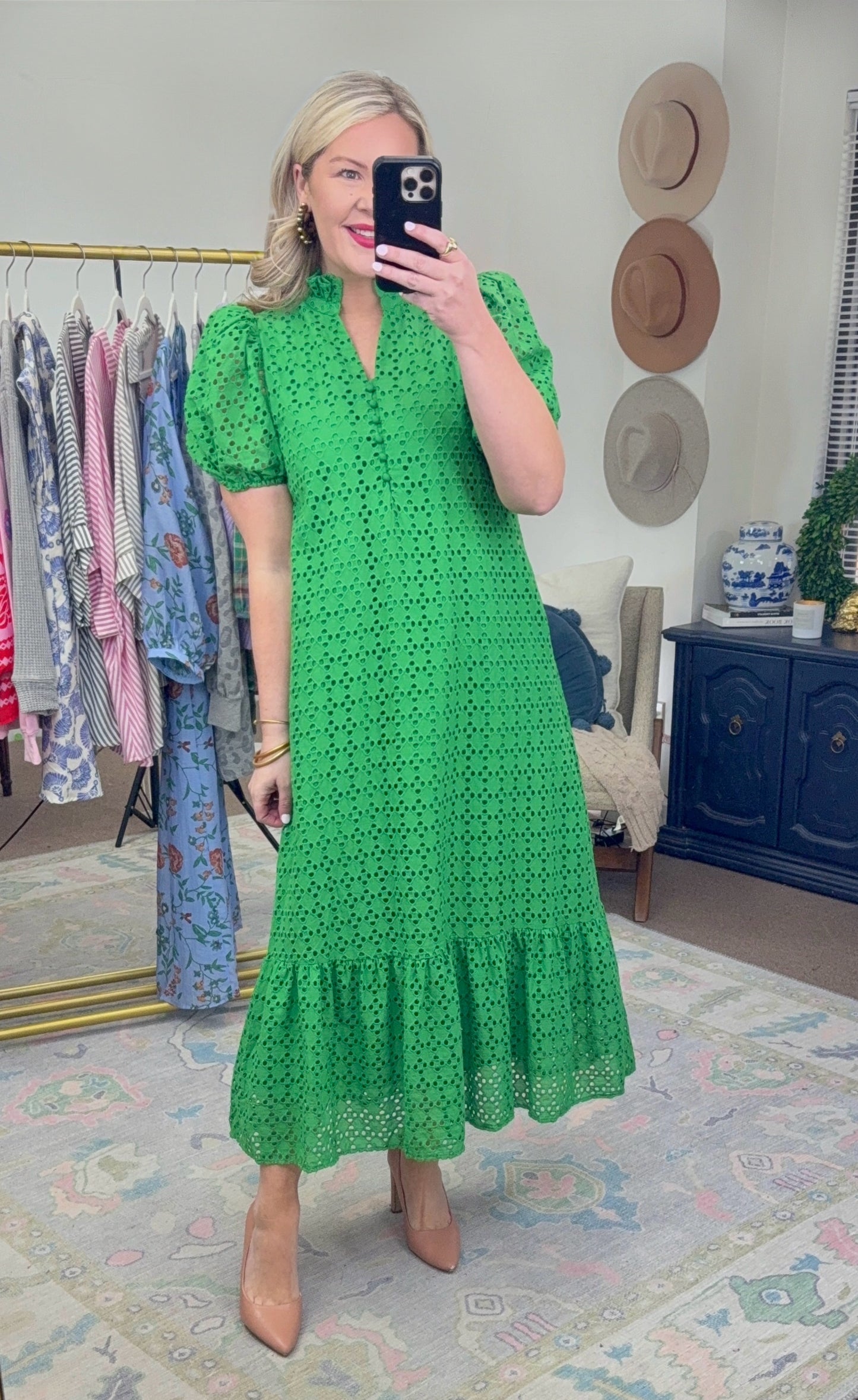 **MORE COLORS** Tea at the Terrace Eyelet Midi Dress