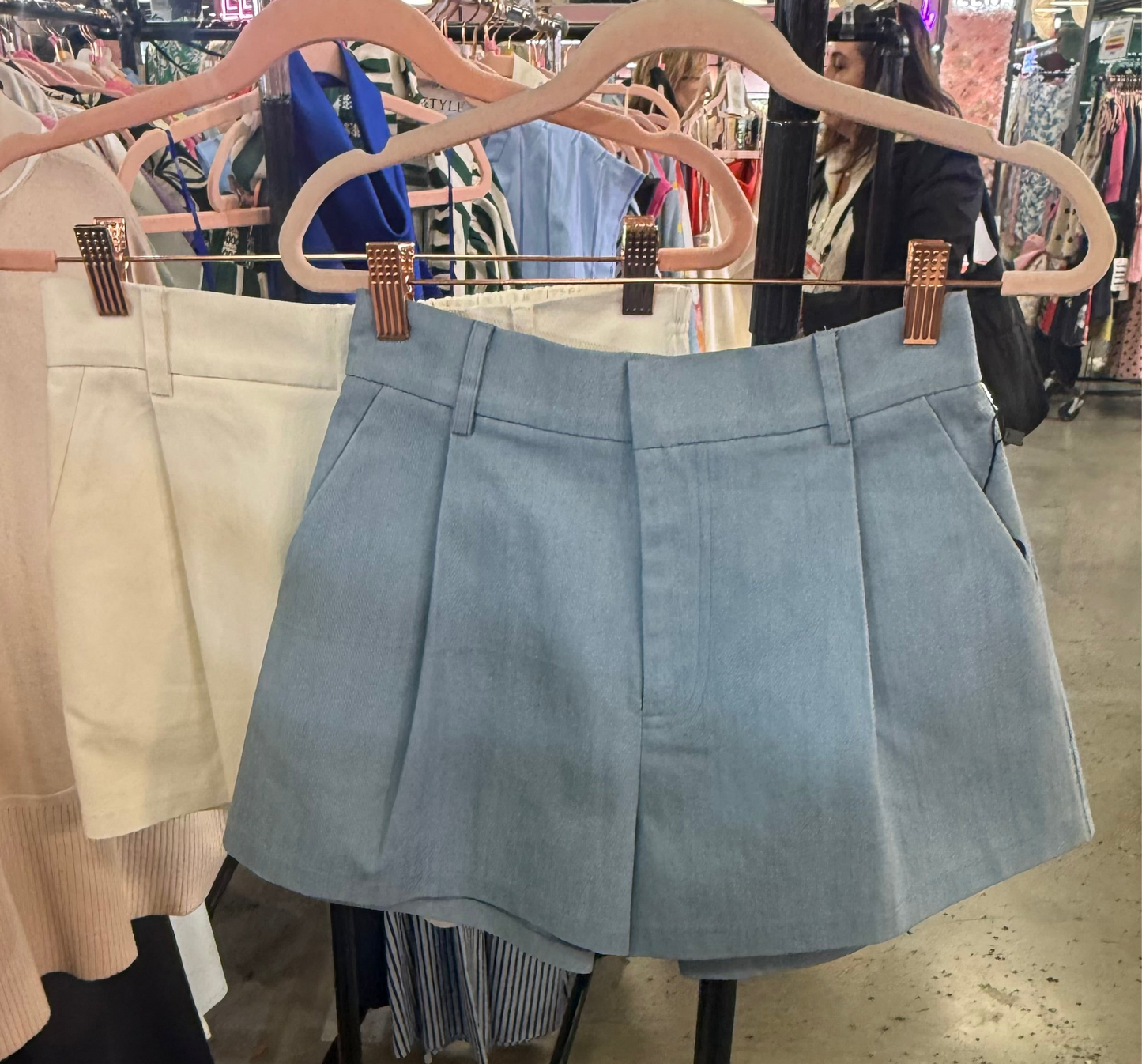 Playfully Put Tailored High Rise Shorts