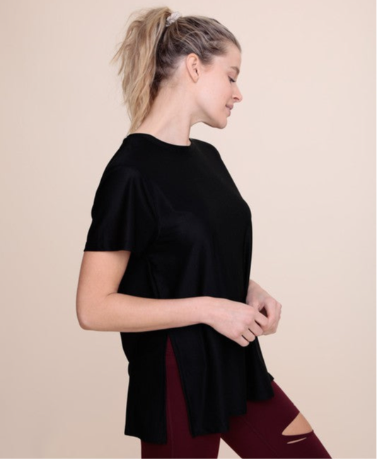 On The Go Mono B Mesh Side Split Athletic Top