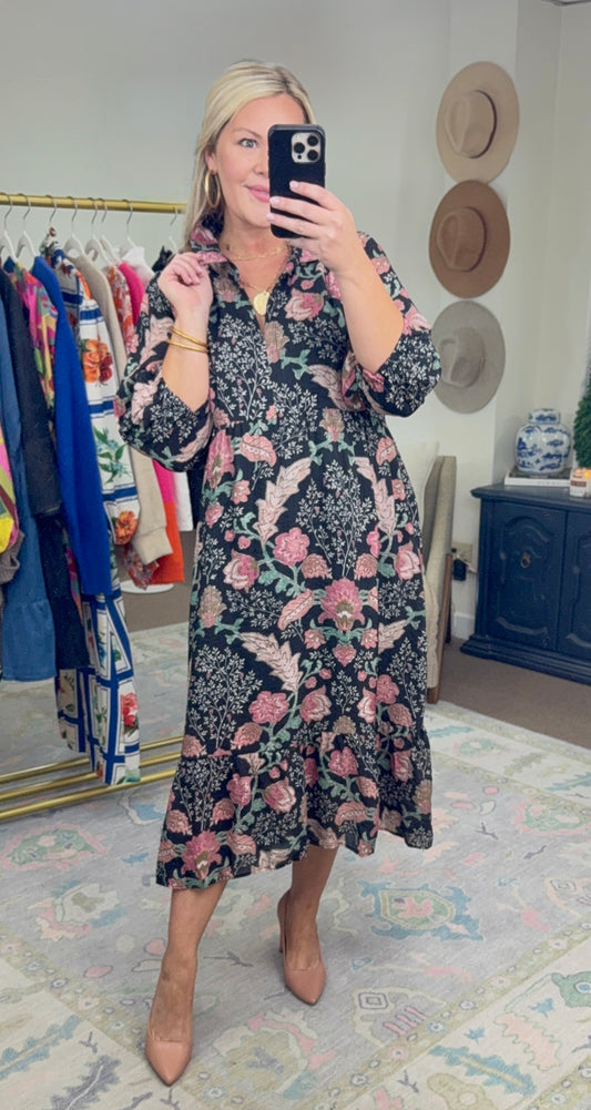 Bloom Theory Print Midi Dress